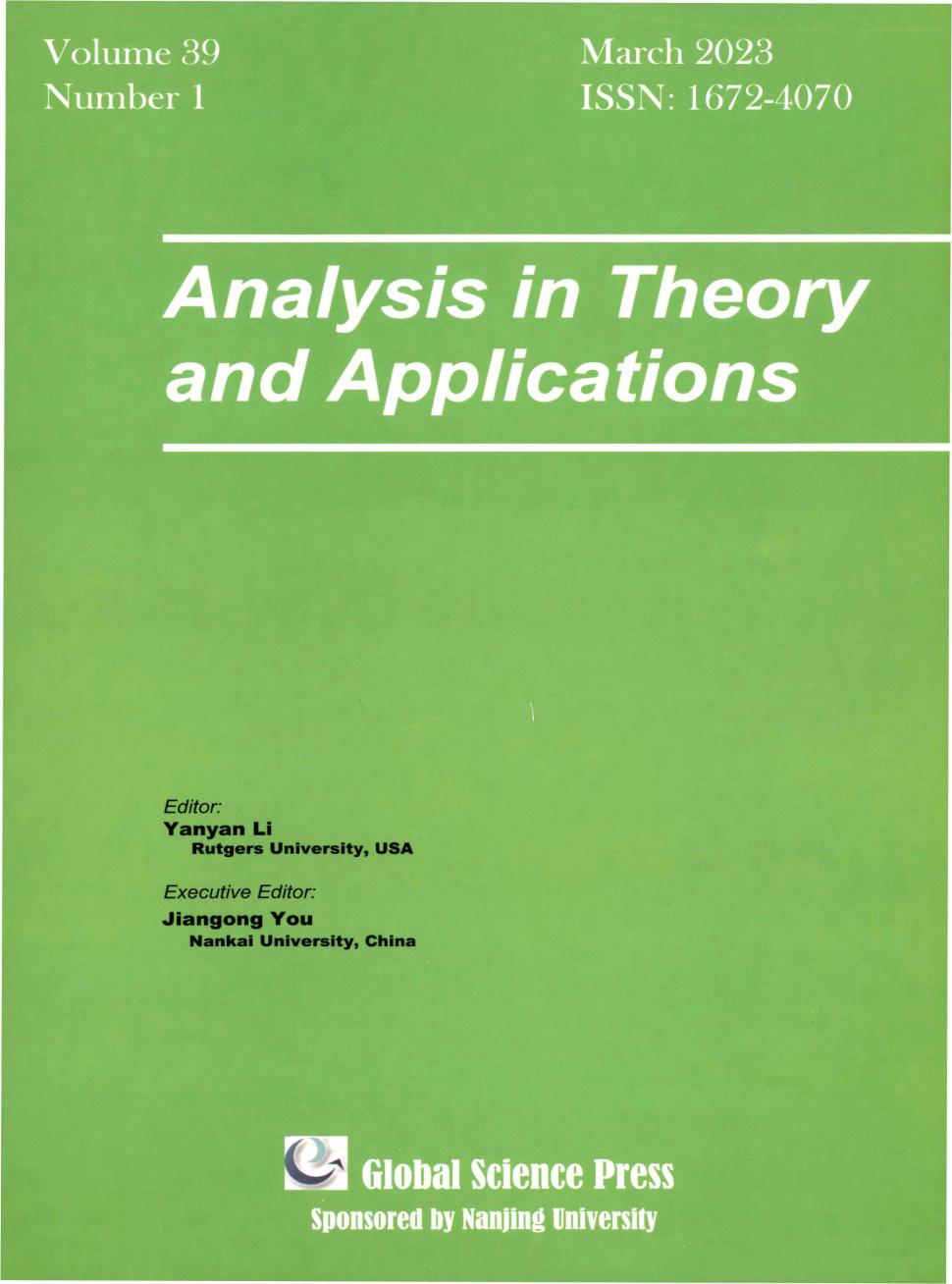 Analysis In Theory And Applications